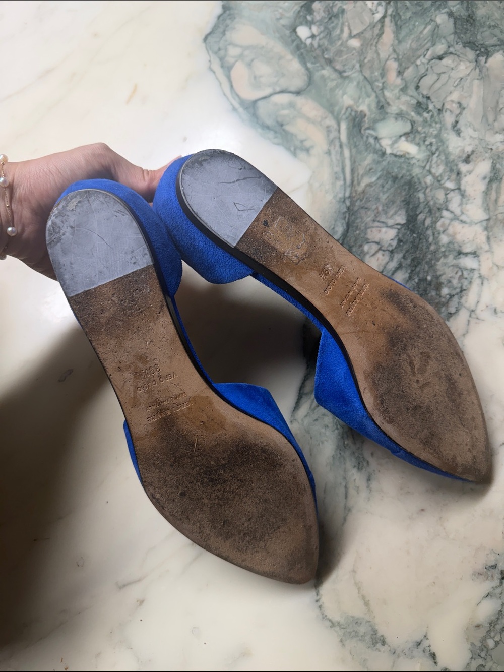 Jenni Kayne Royal Blue Suede D'Orsay Pointed Flats - Picture 6 of 6
